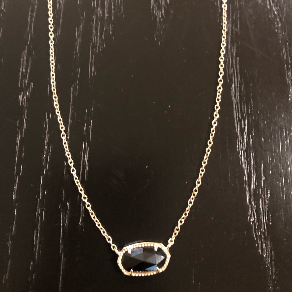 Black Elisa Gold Kendra Necklace